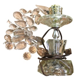 Vintage glass prism lamp 9"h x 4"