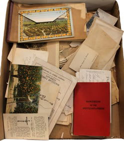 Box of Ephemera: letters, post cards, stamps & more
