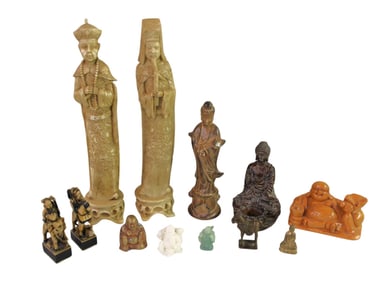 12 Asian, monks, buddhas and other