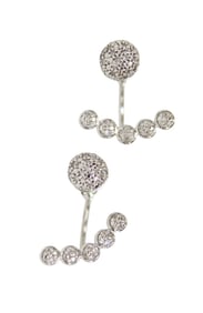 Diamond earrings in sterling silver with gift box, .75 x .75