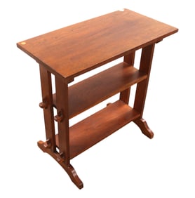 Stickley solid cherry 3 tier arts and crafts style accent table