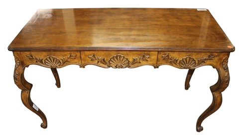 Good quality shell carved walnut console table/desk