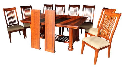 9 piece cherry dining set - upholstery looks good
