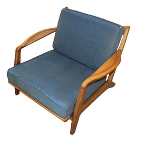 Mid century modern walnut lounge arm chair
