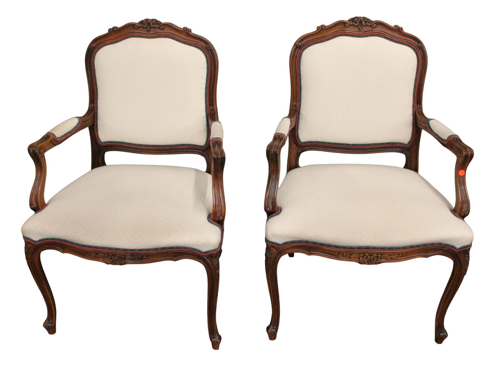 Ethan Allen pair mahogany french arm chairs (1 of 7)