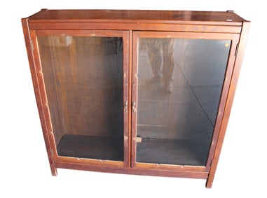 Antique oak bookcase mission arts and crafts style