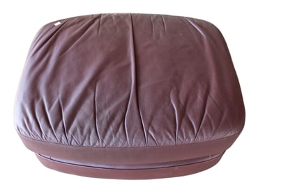 Leather bun foot ottoman by Classic Leather