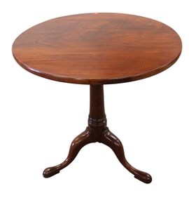 Antique solid mahogany 28" round tilt top table
