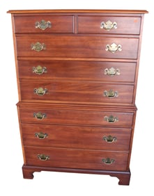 Henkel Harris solid cherry 8 drawer high chest