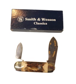 Smith & Wesson knife sun fish 5th ace stag #407 #368/500 limited edition with box