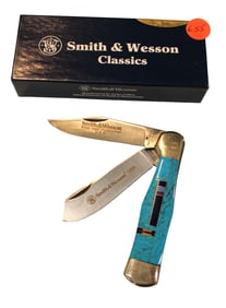Smith & Wesson knife limited edition 113/500 1998 #1305TQ coke bottle turquoise in box