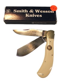 Smith & Wesson knife limited edition 1st run 145 anniversary saddle horn white bone in box