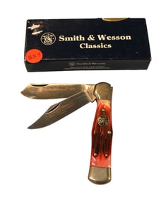 Smith & Wesson knife limited edition 115/500 1998 #1302 red line bone coke bottle in box
