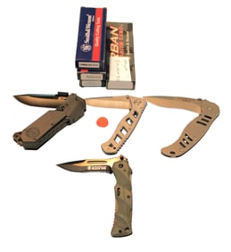 4 Smith & Wesson knives black ops swblop2gs, HRT swfl2, military police urban camo swmp9b, extreme