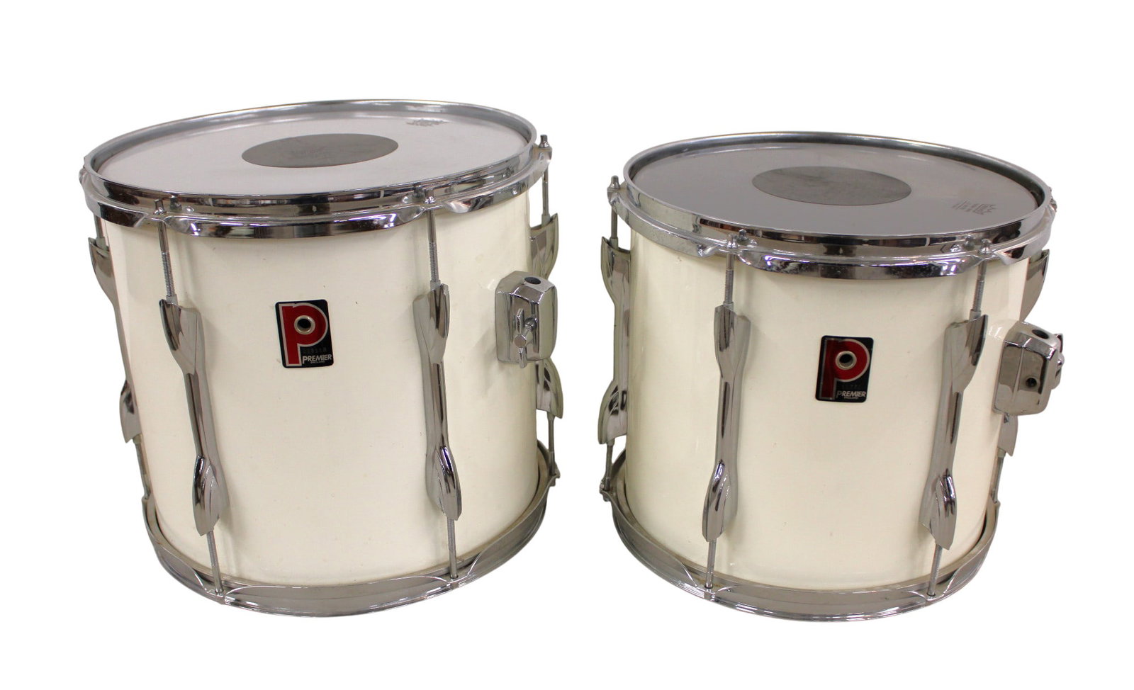 2 Premier pearl white drums #026118 #11332. 13x12 14x13 (1 of 3)