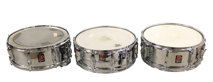 3 Premier double head steel shell drums.  15x6 each