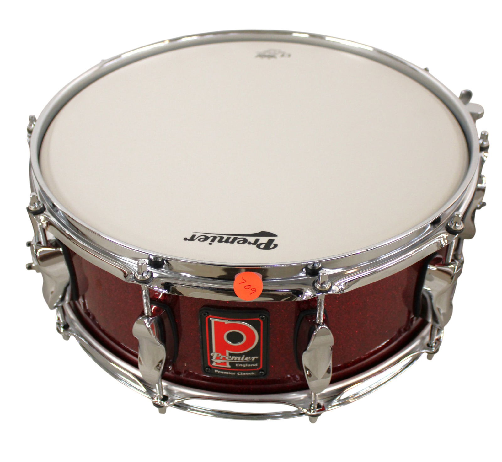 Premier Classic red double head drum. 15x6 (1 of 3)