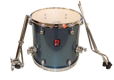 Premier metallic blue double head drum with extras. 14x14