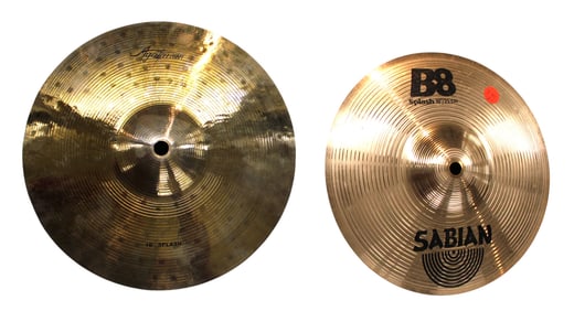 2 10" cymbals: Agazarian splash and Sabian B8 splash