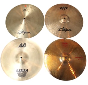 4 16" cymbals: Paiste 2002 Thin Crash, Sabian AA Fast Chinese, (2) Zildjian thin crash and fast