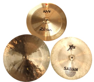 3 cymbals: z 18", Sabian 18" China and Stage T-CH 20"
