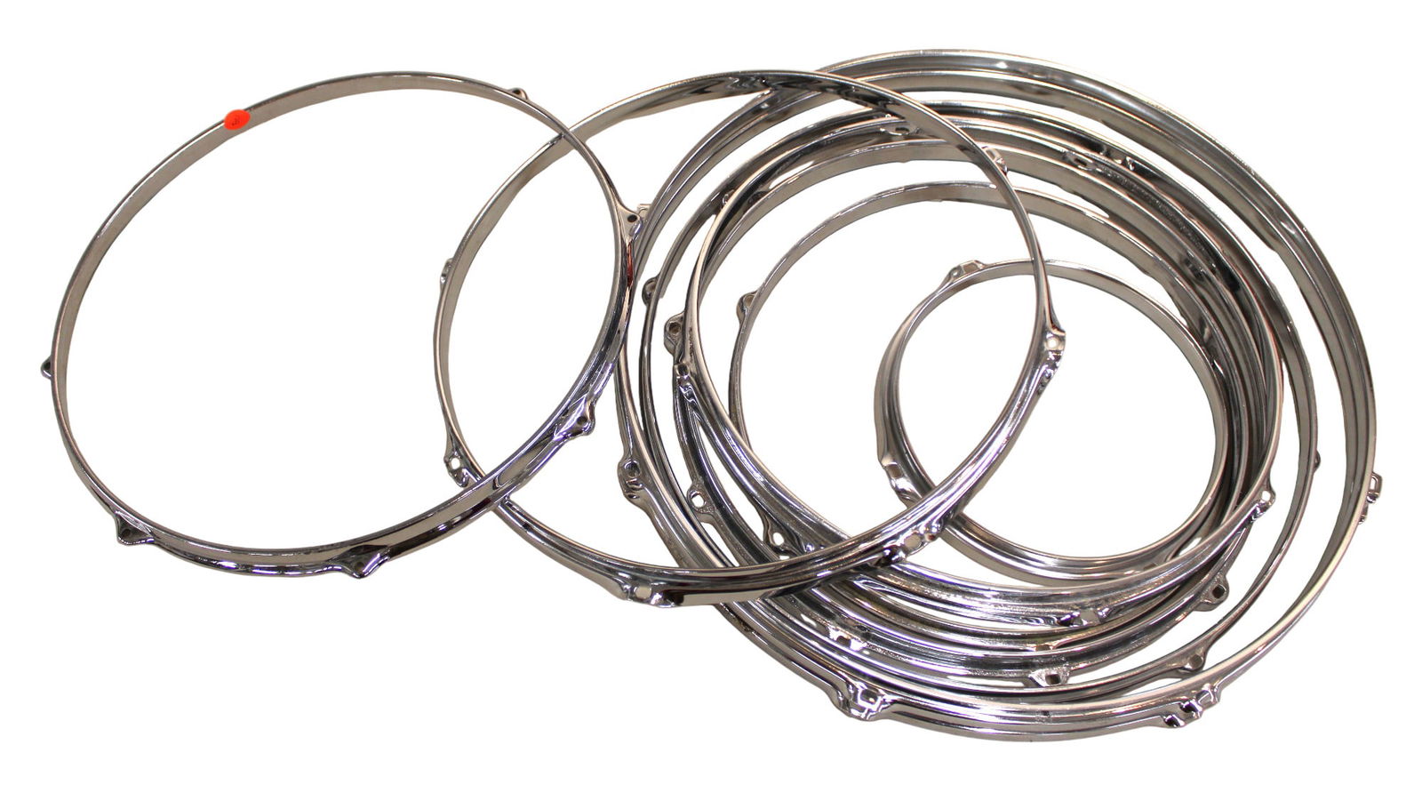 9 various size drum hoops, 4 14", 1 8", 1 12", 1 16", 2 18" (1 of 2)