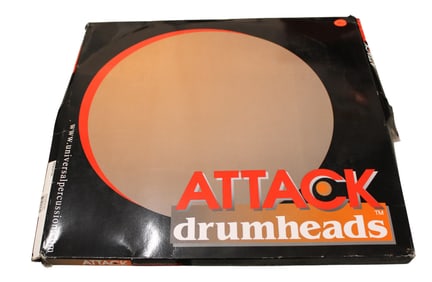 4 new Attack drum head skins in box, 12" 13" 14" 16"