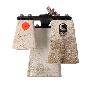 3 Toca 4354 Cow Bells on mount in white powder coat