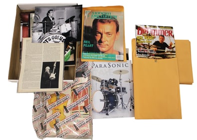Musician ephemera: modern drummer magazines, photos, news articles and other