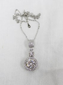 5ct moissanite with GRA certification sterling silver necklace