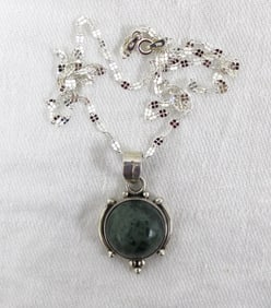 Jasper sterling silver necklace