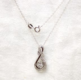 Diamond accent sterling silver pendant necklace