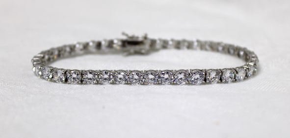 24 ctw. cubic zirconia tennis 8" bracelet