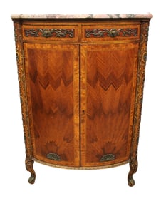 Antique French marble top gentleman's chest