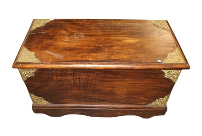 Antique continental walnut seaman's chest