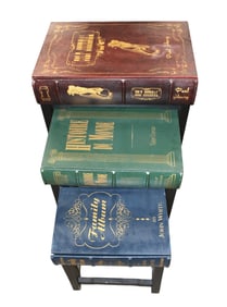 Set 3 faux book graduated nesting tables