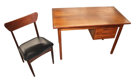 Nice mid century modern desk and chair 2pc