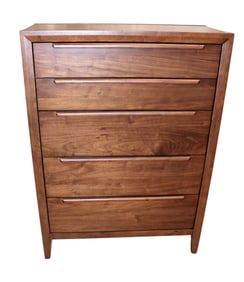 Mid century modern style walnut high chest