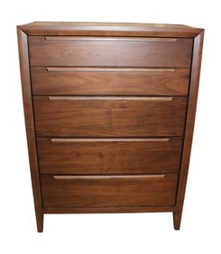 Mid century modern style walnut high chest