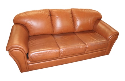 Napoli soft leather 3 cushion sleeper sofa
