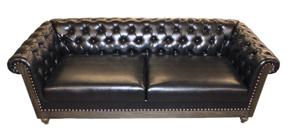 Chesterfield style even arm button tuft sofa