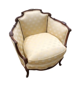 Antique carved upholstered club chair