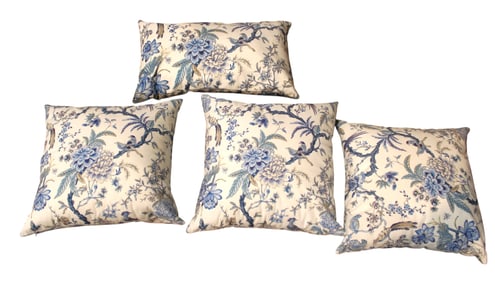 4 upholstered decorator pillows