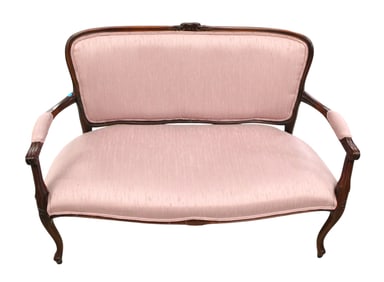 Antique style french upholstered settee