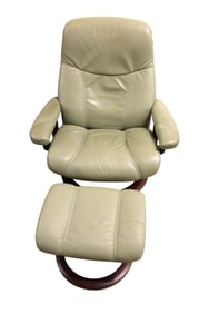 Ekornes stressless leather chair and ottoman