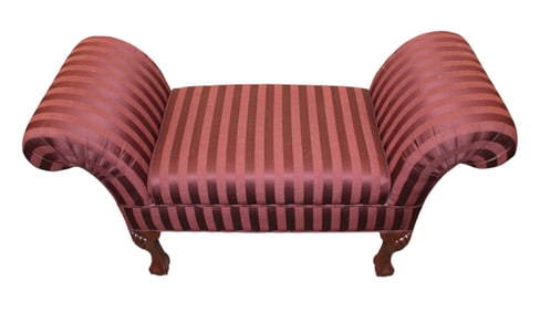 Double armed upholstered bench