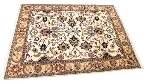 Hand stitched rug 143"l x 107"w