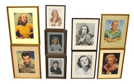 9 vintage actor photographs/prints in various sizes