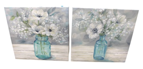 2 contemporary still life artworks signed Cynthia Coulter