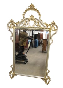 Beautiful Ethan Allen Italy carved and ornate mirror in poly chrome finish